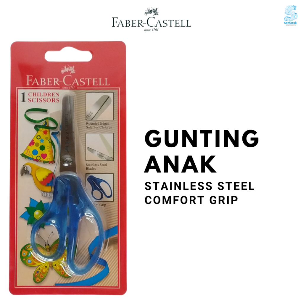 

Faber Castell Gunting Anak Aman Stainless Steel Comfort Grip Ujung Bulat - Biru