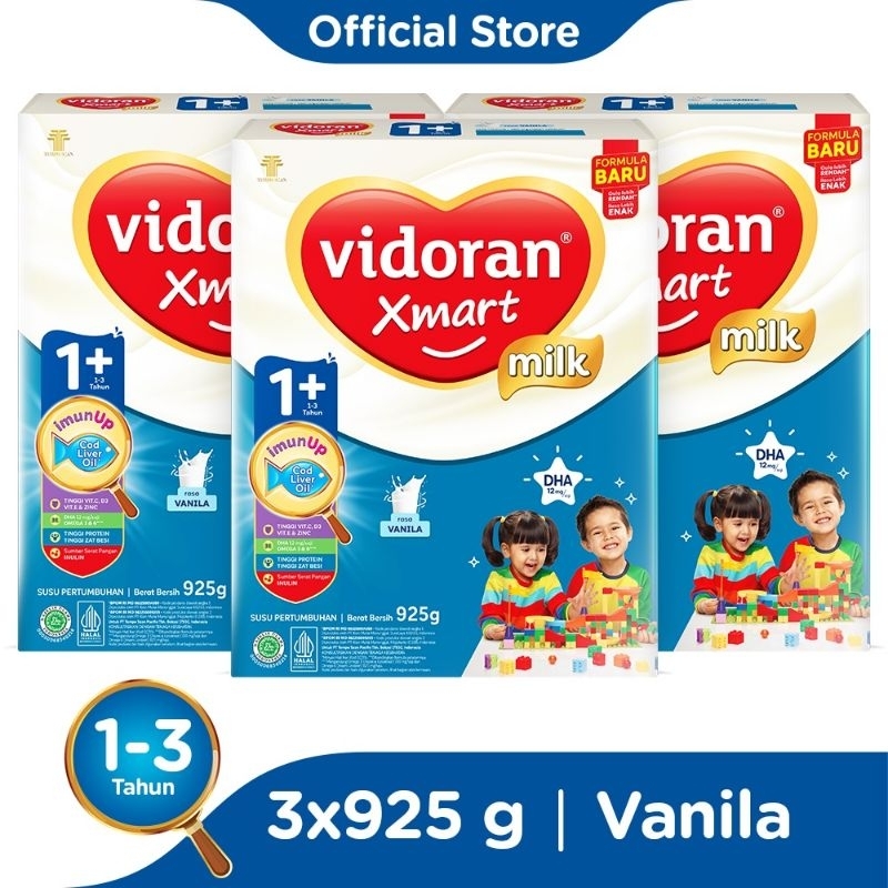 

Paket Vidoran 1+ Vanila 925gr Susu Formula Pertumbuhan Anak 1-3 Tahun - 3 box