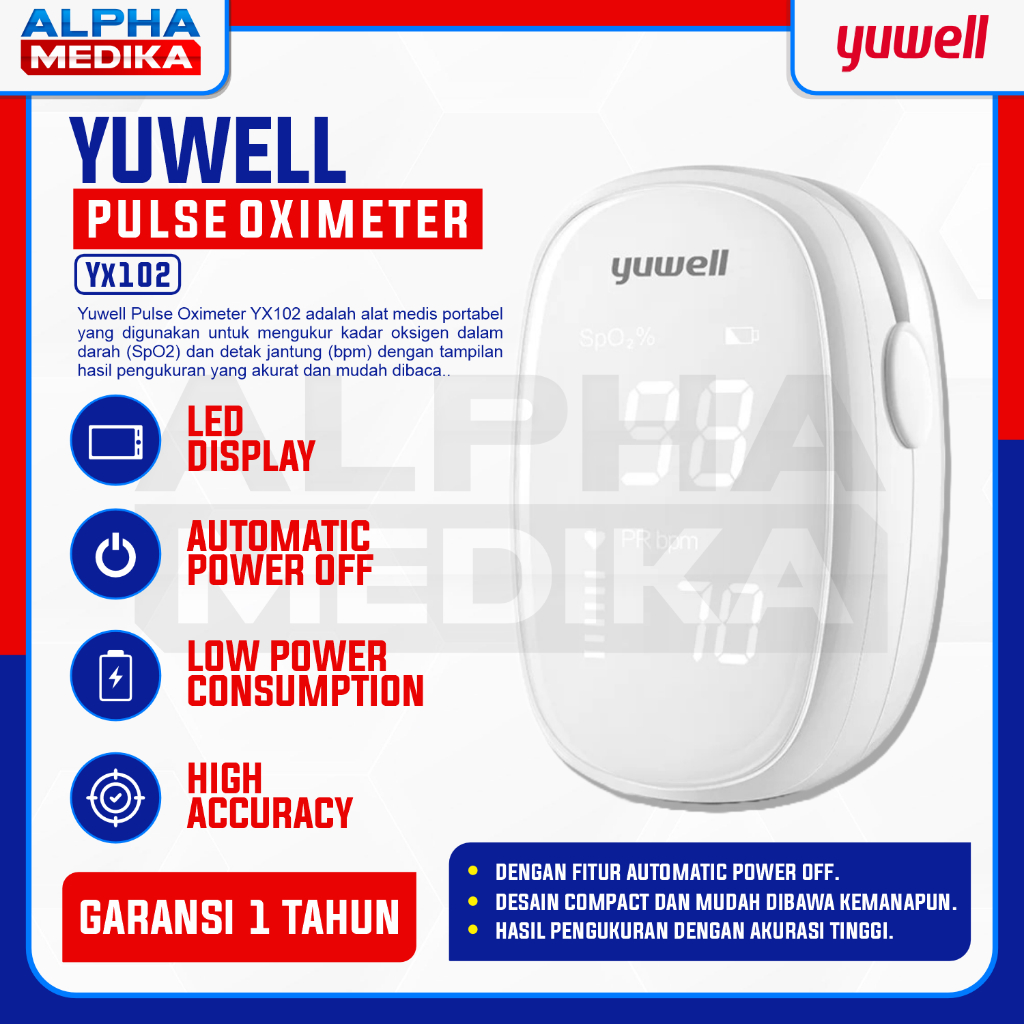 Yuwell - Pulse Oximeter Oxymeter / Alat Ukur Saturasi Oksigen / Pulse Oxymeter Yuwell