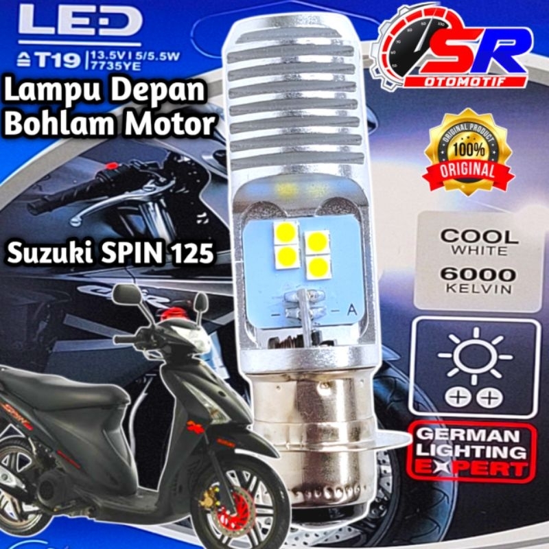 Lampu Depan LED Motor Suzuki Spin 125 Soket H6 T19 AC/DC 12 Volt Pengganti Dop/Bohlam Standar