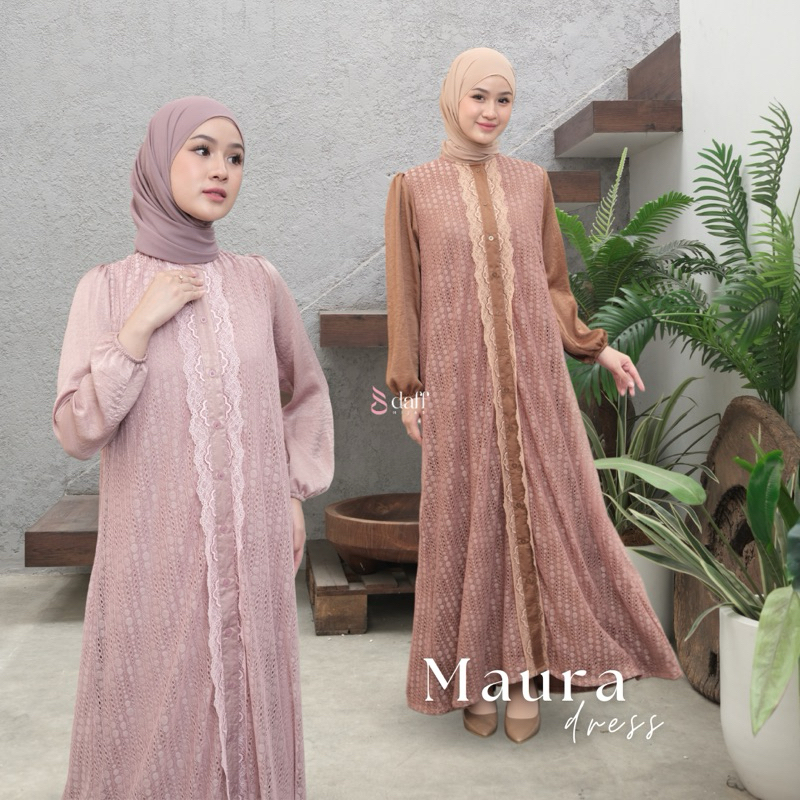 DAFF HIJAB | Maura dress | Dress Brukat Muslim Lebaran