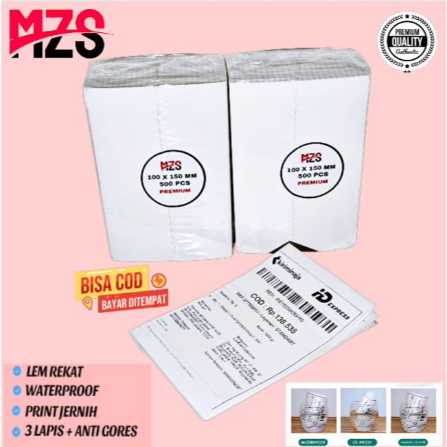 

Kertas Sticker Label Thermal Resi 100x150 mm Lipat | Isi 500 Lembar per Pack