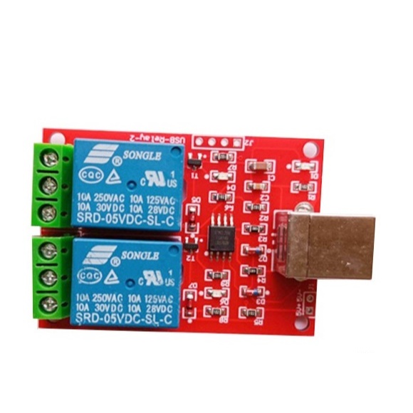 USB-B Female HID to Relay 5V 2CH | Modul 2 Channel 10A AC 220V 250V DC 30V