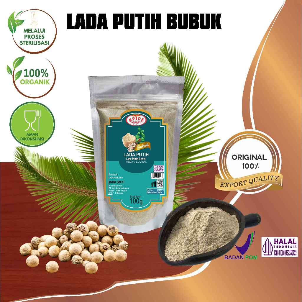 

Spice Voyages Ground White Pepper (100gr) / Lada Putih Bubuk (100 gr)