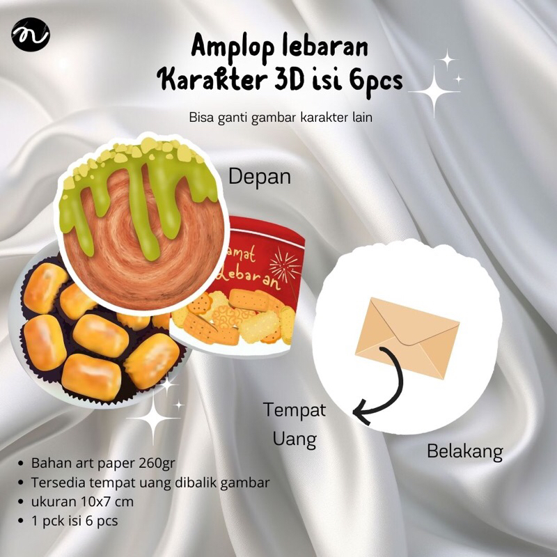

Amplop Lebaran 3D custom nama | Kartun