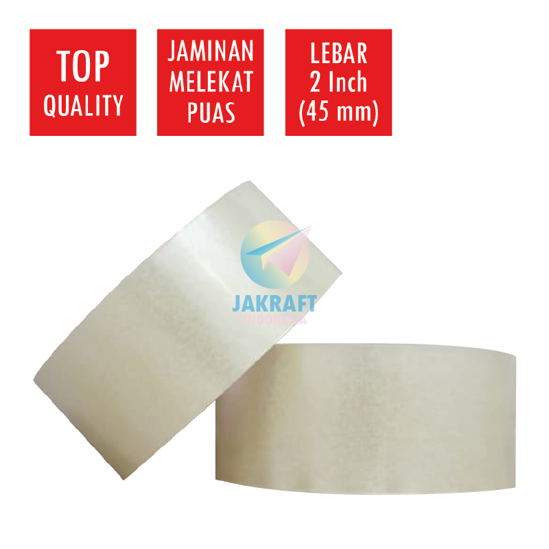 

(6 Roll) Grosir Lakban OPP Inoki Bening Clear Adhesive Tape 2" Inch 45 mm x 90 Yards I-nOki Pack