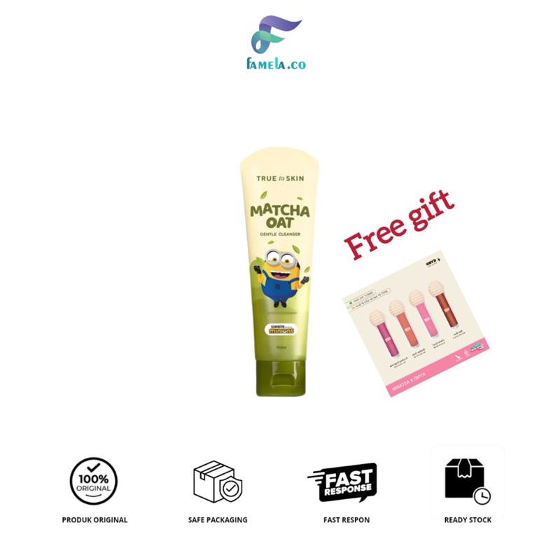 True to Skin Minion - Matcha Oat Gentle Cleanser - Sabun Cuci Muka Semua Jenis Kulit free gift KYND 