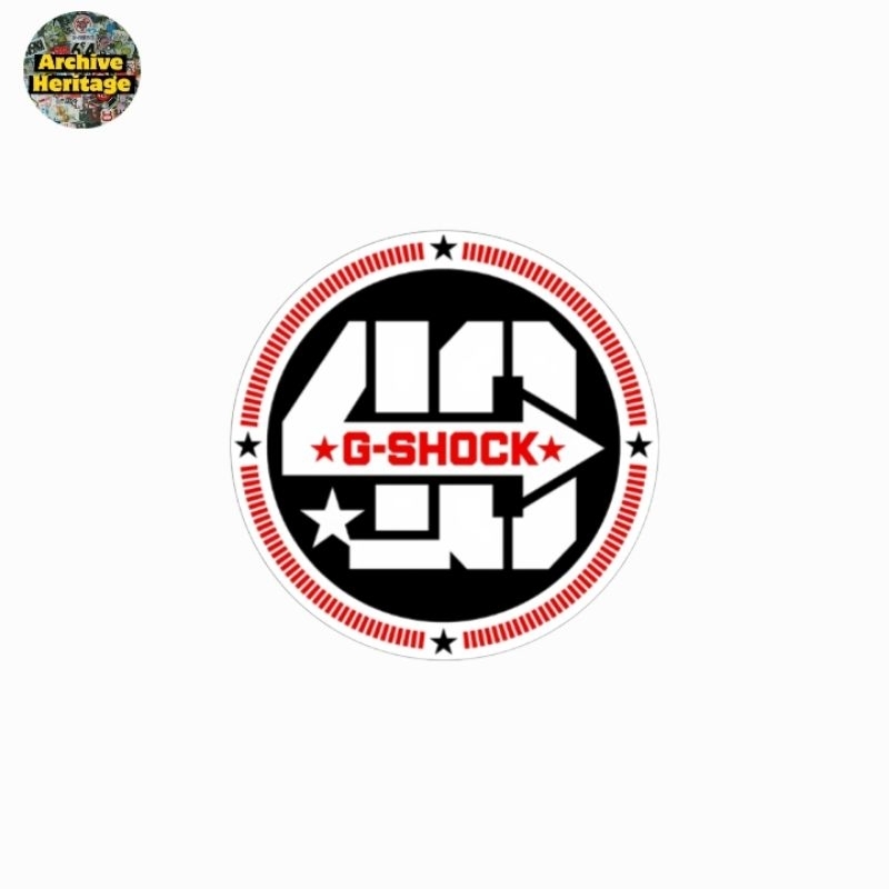 

sticker 40th Anniversary G-Shock watches rounded stiker
