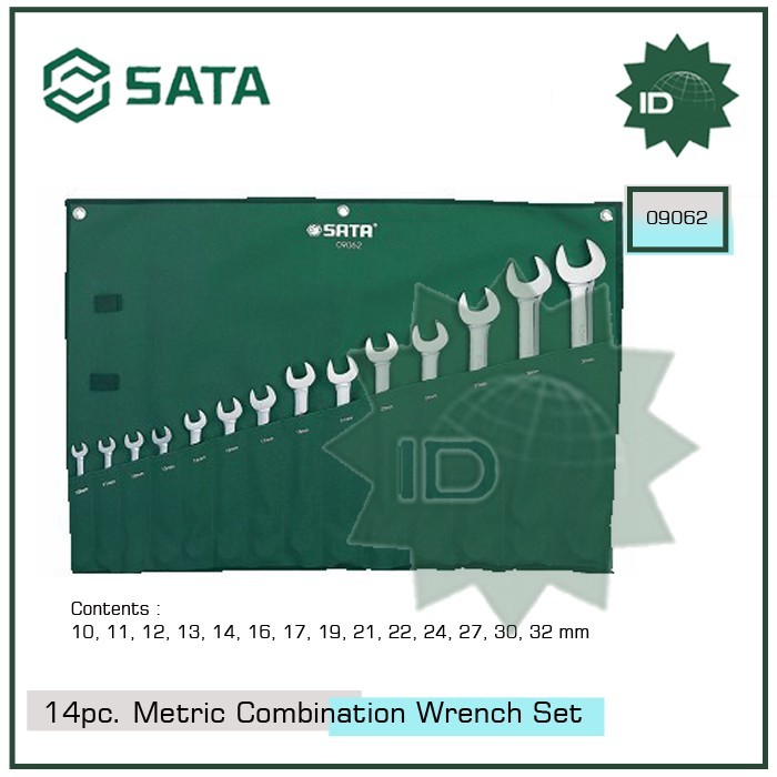 SATA - Combination Wrench SET 14 Pcs METRIC Kunci Ring Pas 09062 SATA TOOLS