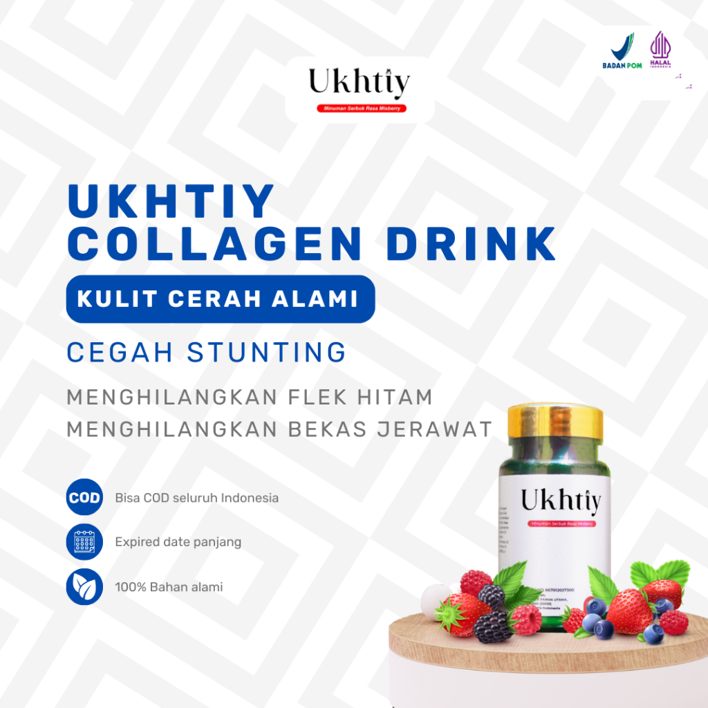 Ukhty Collagen Drink Whitening Booster - Minuman Collagen Memutihkan Kulit Dan Atasi Jerawat