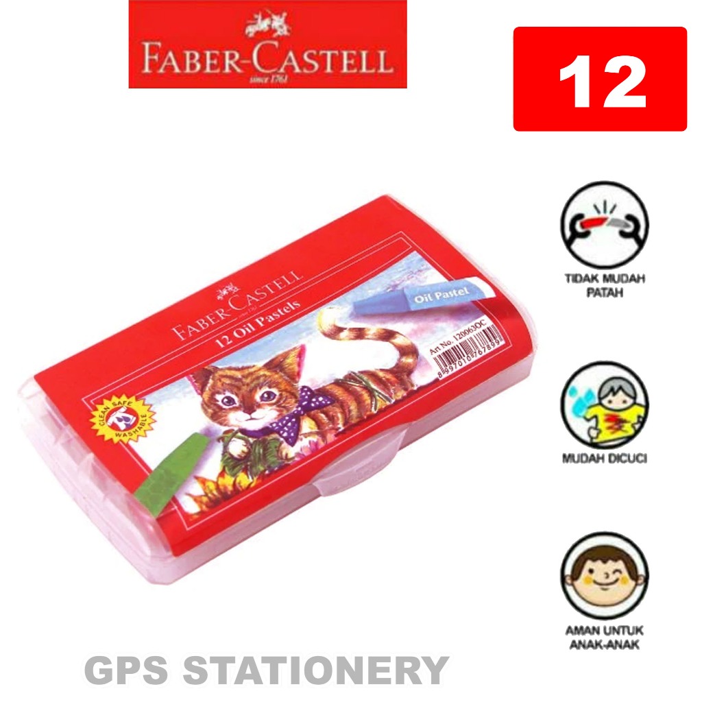 

Crayon Faber Castell 12 / Oil pastell 12 warna Faber Castell
