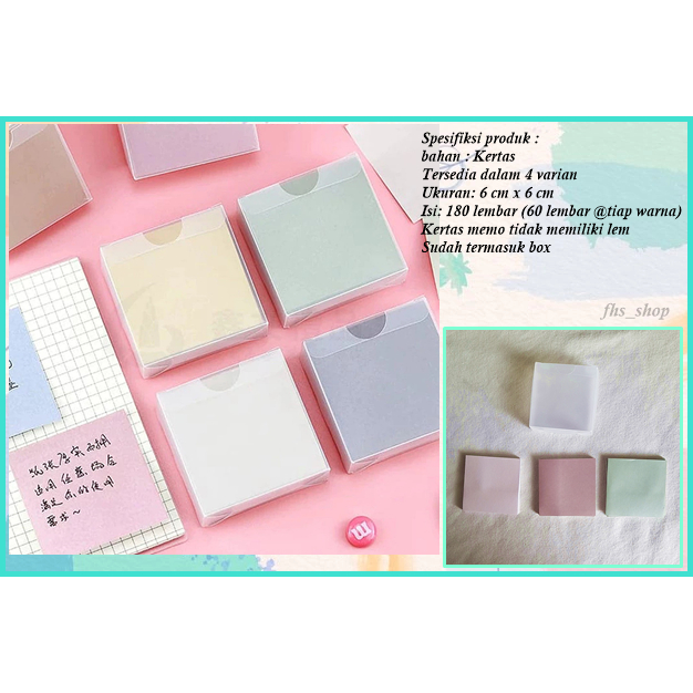 

180 Lembar Memo Pad Memo Alat Tulis Memo Pad Aesthetic Memo Pad Lucu Aesthetic Notepad Note Paper Square Memopad 6 x 6 cm