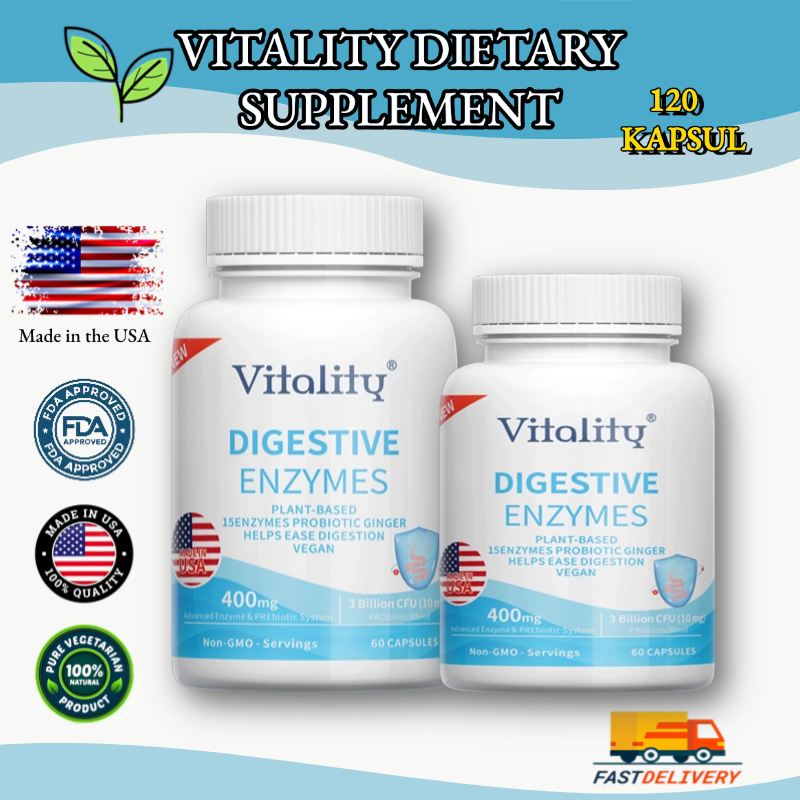 Kapsul Enzim Pencernaan, mendukung pencernaan, meningkatkan metabolisme, dan meredakan kembung