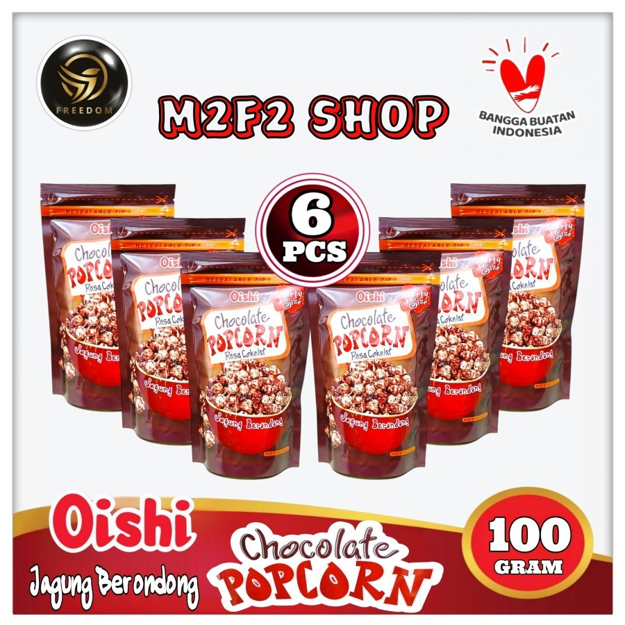 

Oishi Chocolate Popcorn | Jagung Berondong Rasa Cokelat Pouch - 100 gr (Kemasan 6 Pcs)