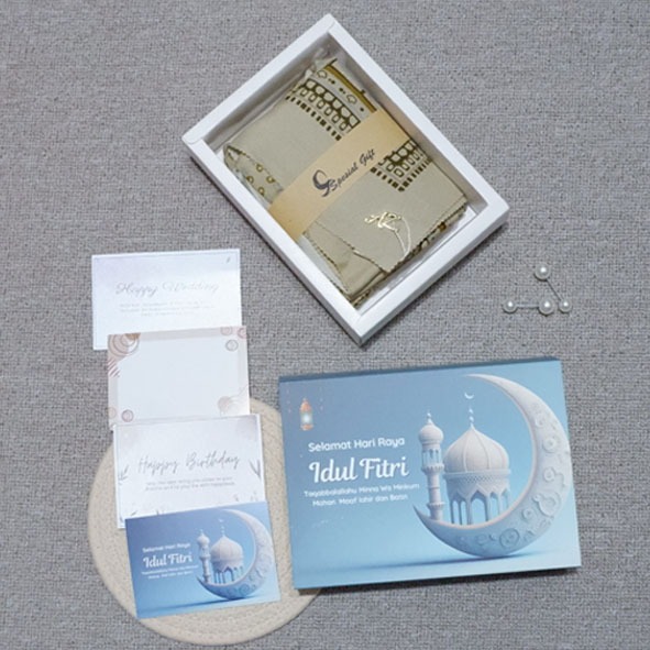 HAMPERS EXLUSIVE 1 HIJAB SEGI EMPAT VOAL AZARA SYARI MOTIF