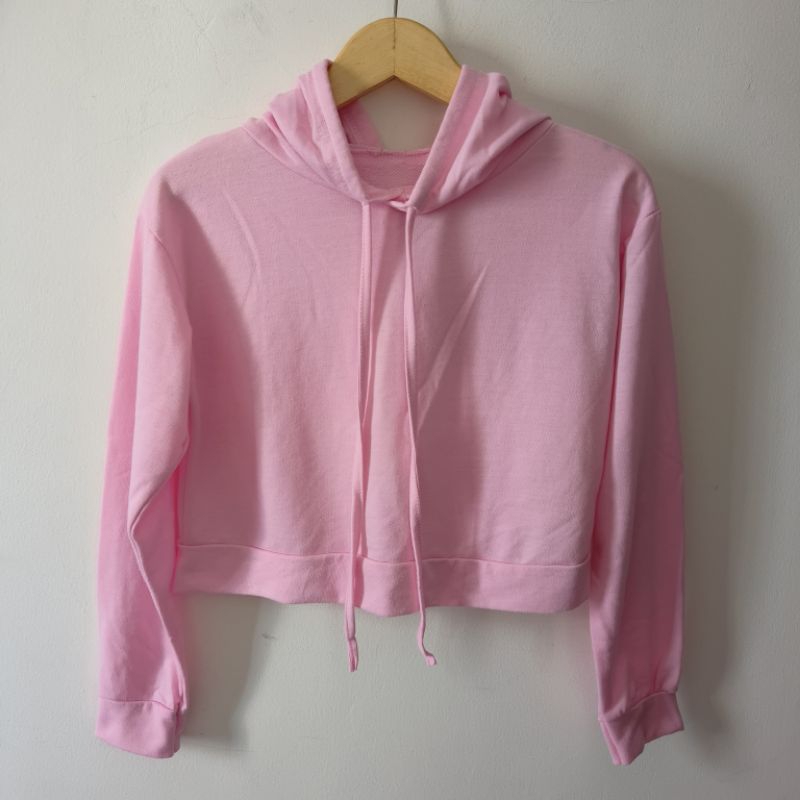 [Preloved] Crop Hoodie Pink