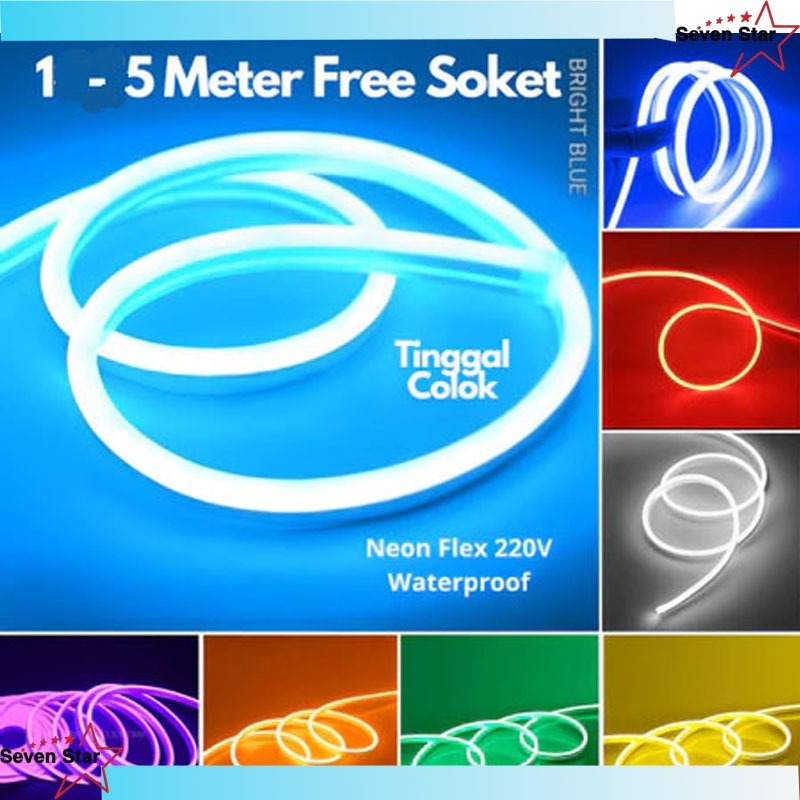 Lampu Neon Fleksibel220v Paket Lampu Neon Fleksibel 220V 1 Meter 2 Meter 3 Meter 4 Meter 5 Meter Tin