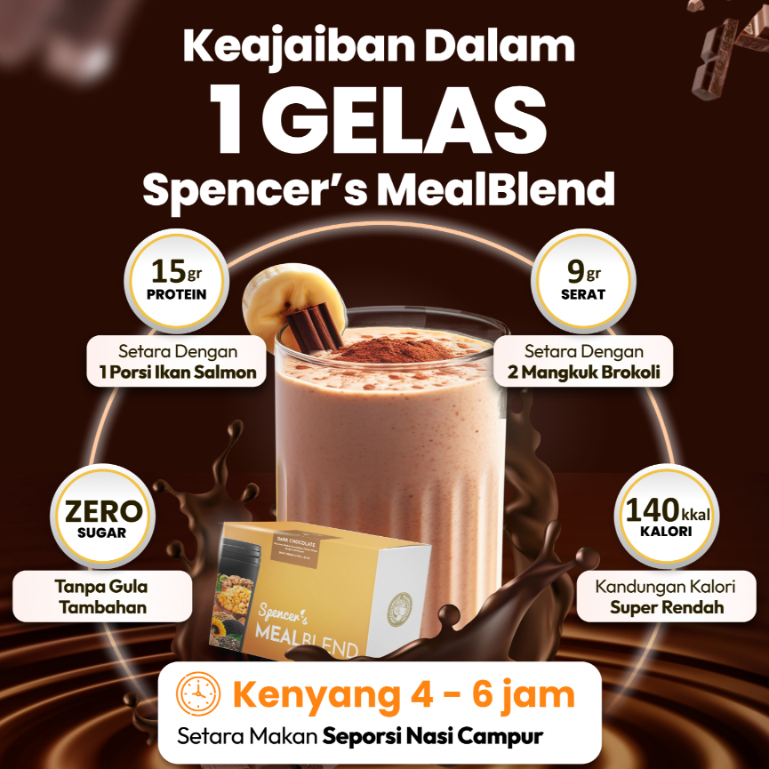 

Spencer's MealBlend 1box 15 sachet Minuman Suplemen Diet Pelangsing Tubuh