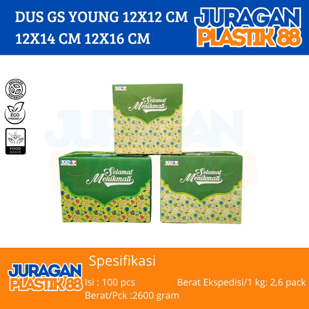 

Box Snack 12x12 Dus Kotak Kue Roti Motif Young Uk 12 x 12