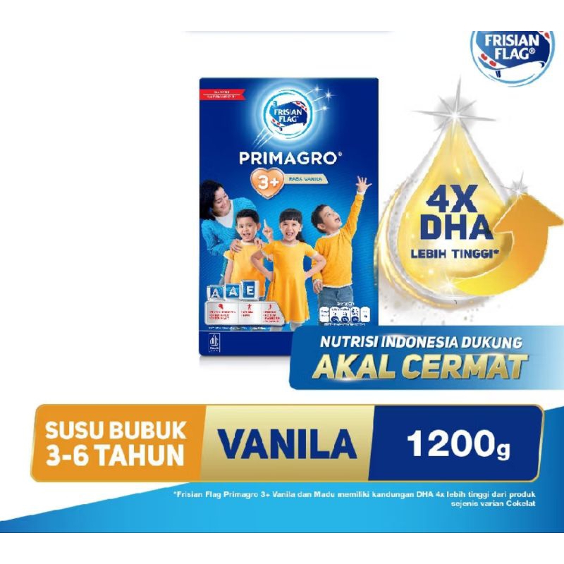 FRISIAN FLAG PRIMAGRO 3+ 1200GRAM VANILA / MADU