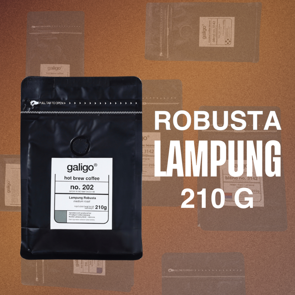 

Kopi Bubuk Robusta Lampung Asli/ Premium 210g (Galigo Coffee)