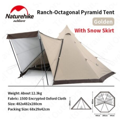 NATUREHIKE NH20ZP014 TENDA RANCH OCTAGONAL PYRAMID SNOW SKIRT 5-8P