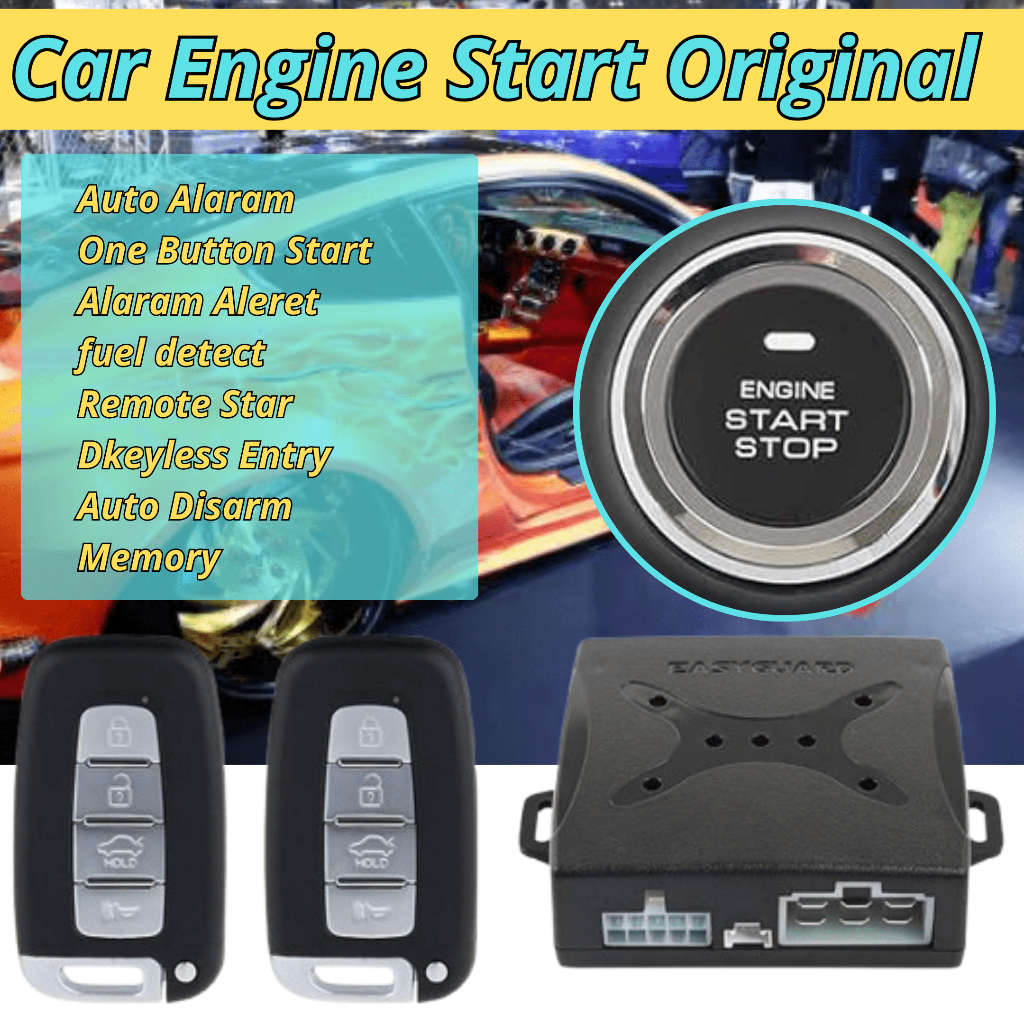 PROMO Push Start Stop Engine Mobil Universal System Keamanan Yang Canggih Lengkap Keyless 2pcs Remot