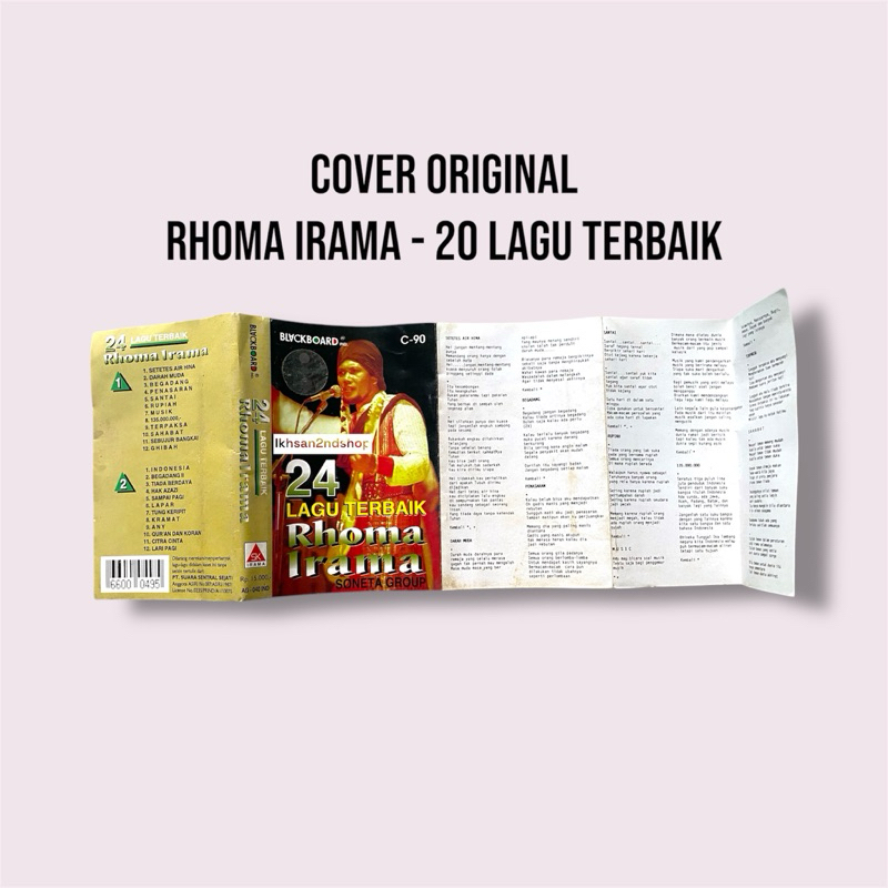 Sampul / Cover Kaset Pita Rhoma Irama - 20 Lagu Terbaik Original