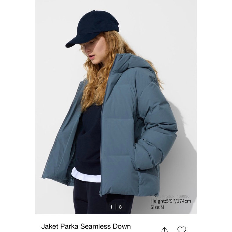 Seamless Down Parka Jaket by Uniqlo XL Blue New