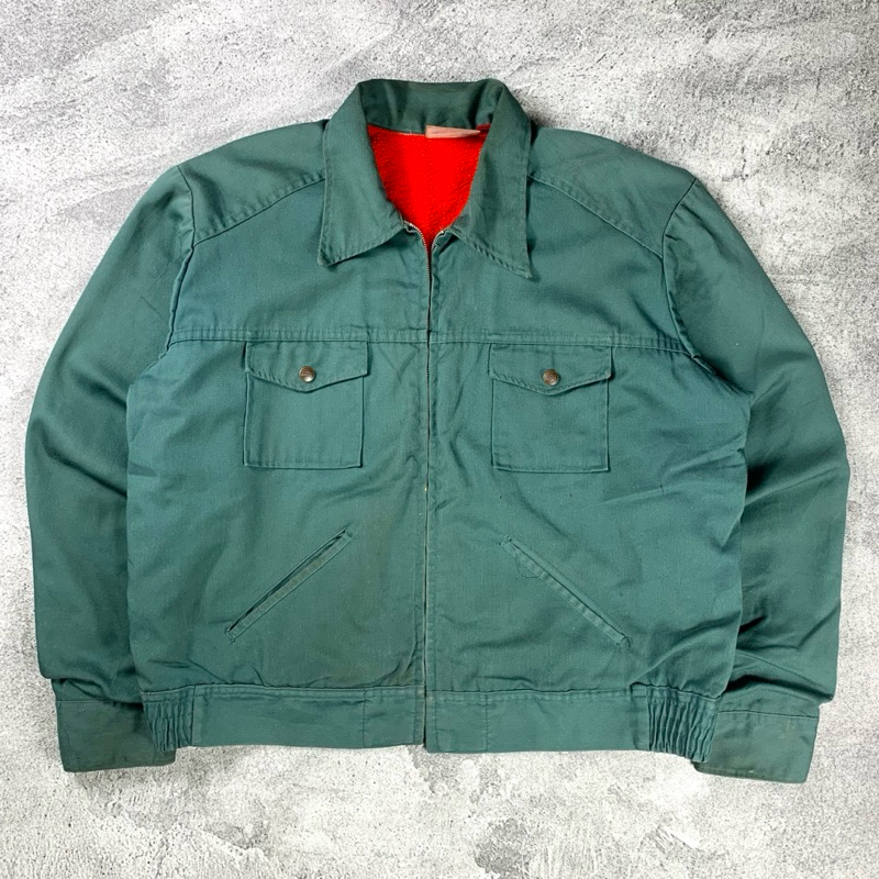 Vintage 1970s Green Dickies Work Jacket - Mechanic