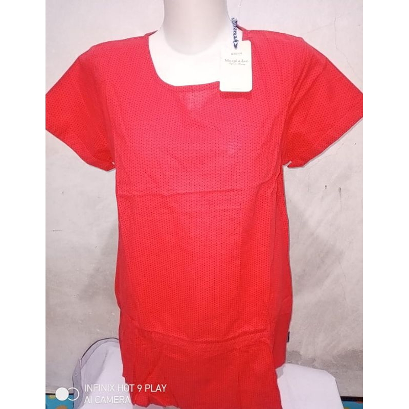 Murah Kemeja Blouse Baju Wanita MPD Emba Lengan Pendek Red Dot Size S Size M