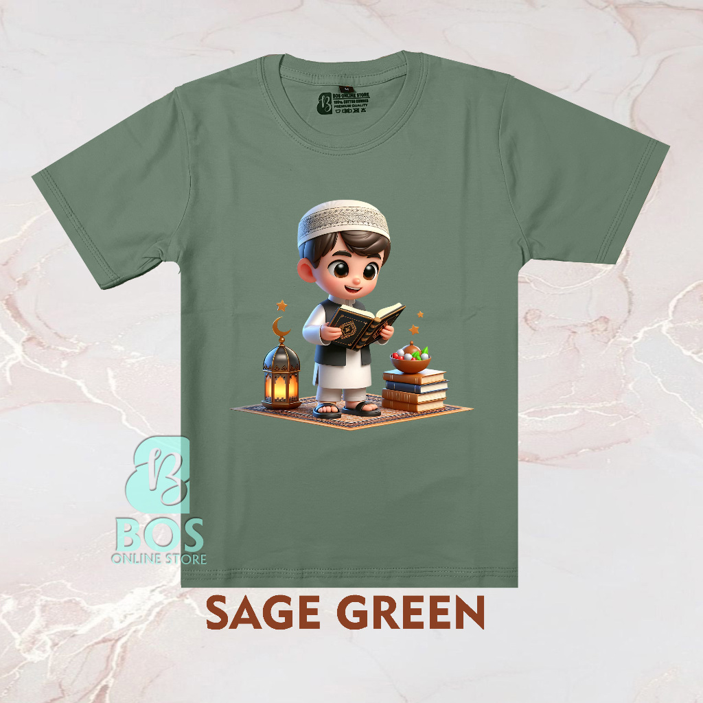 Baju Atasan anak ibadah sholat ramadhan idul fitri eid mubarak marhaban ya ramadhan peci sarung marj