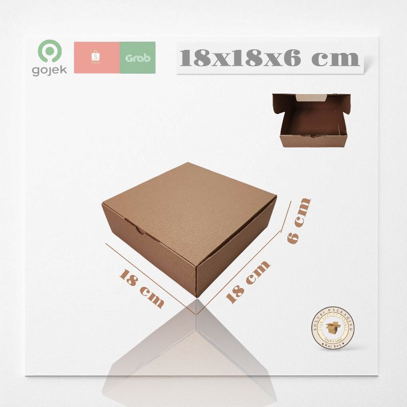 

kardus ukuran 18x18x6 cm die cut model pizza