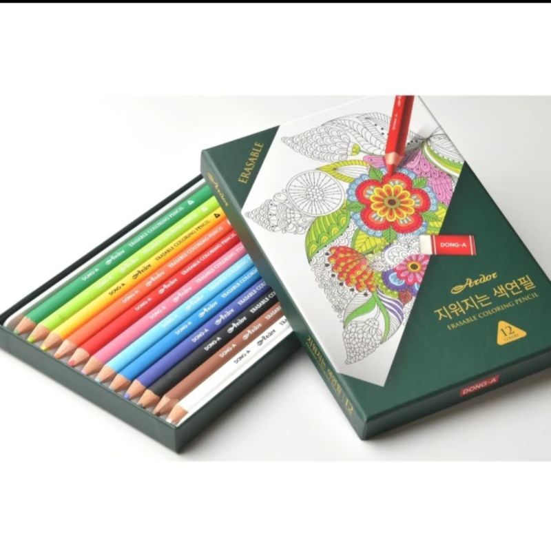 

pencil warna / color pencil / Dong-A Ador eraseable 12w/set