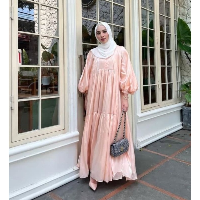 ZAMA DRESS GONEGANI PALE PEACH SIZE M