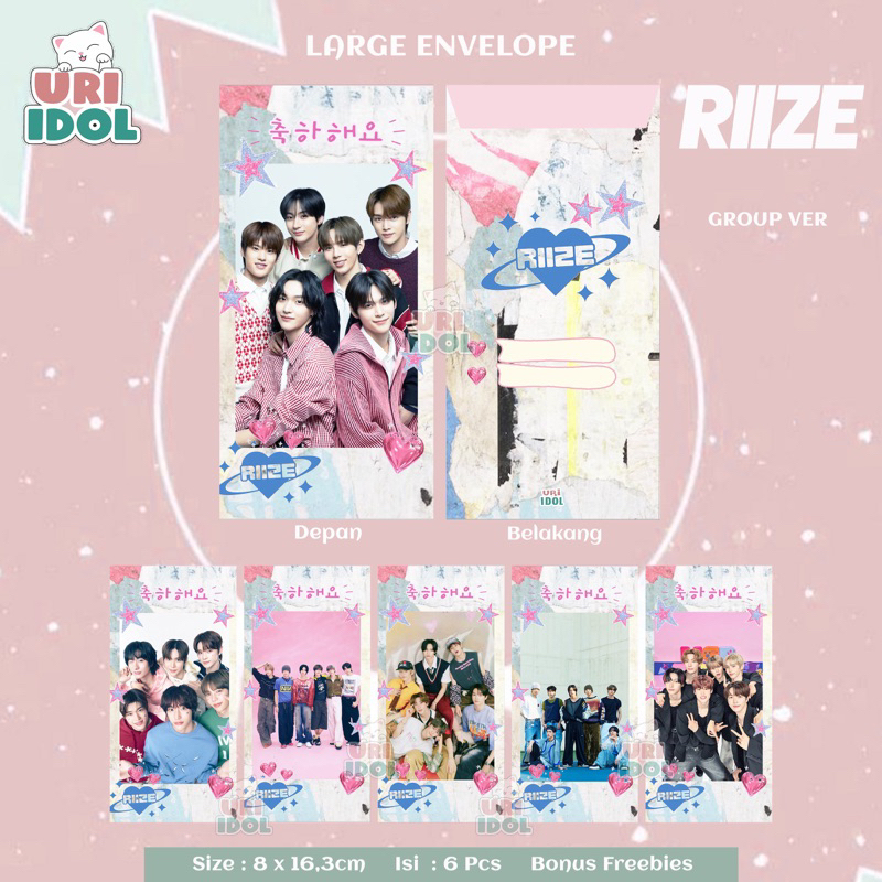 

AMPLOP RIIZE - GROUP VER - 6 PCS - AMPLOP KPOP AMPLOP LEBARAN - AMPLOP NATAL - AMPLOP CHRISTMAS - AMPLOP ANGPAU - AMPLOP IMLEK - AMPLOP HARI RAYA