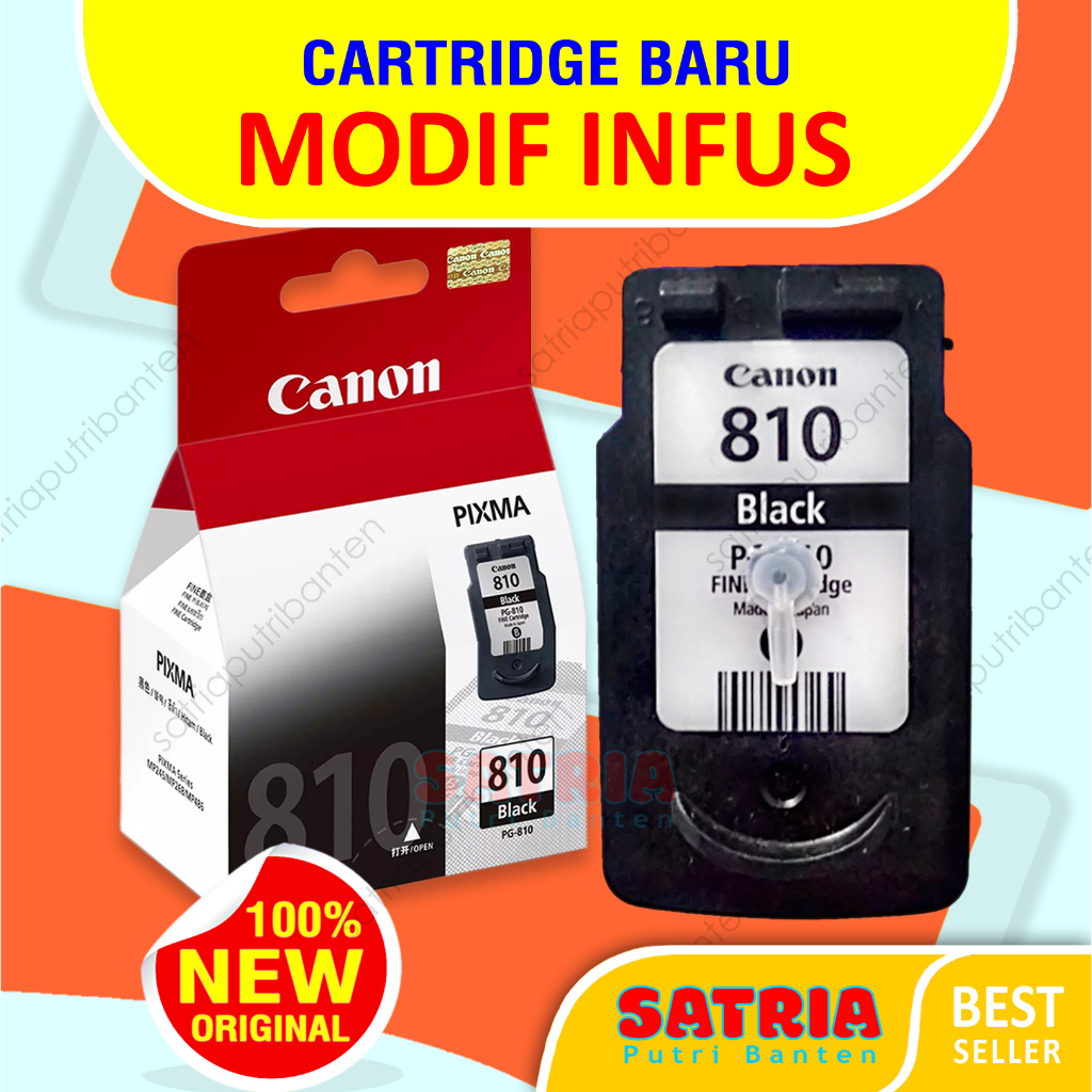 Catridge BARU Canon 810 Mode Modif Infus Cartridge Tinta PG-810 Black iP2770 MP287 MP237 MX357 MX366