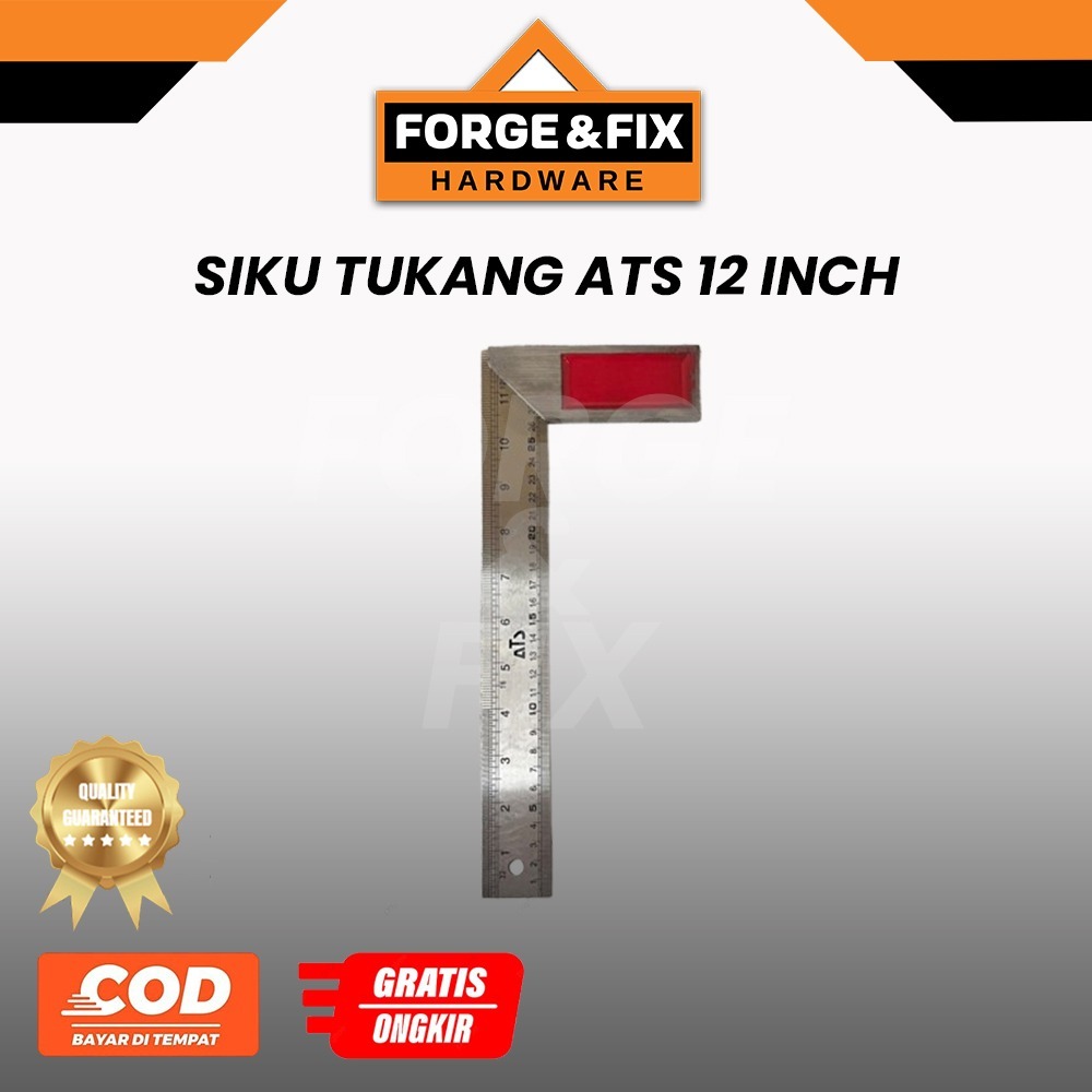 

ATS Siku L Tukang Penggaris Stainless Try Square 12 Inch