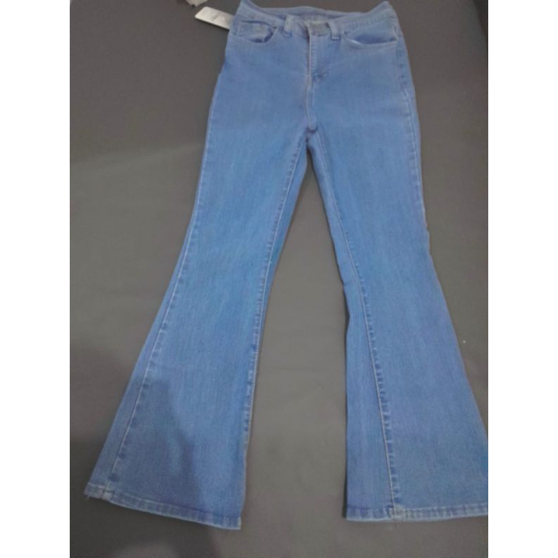 Celana highwaist cutbray jeans lose premium | bahan jeans denim street ( melar ) lembut halus tidak 