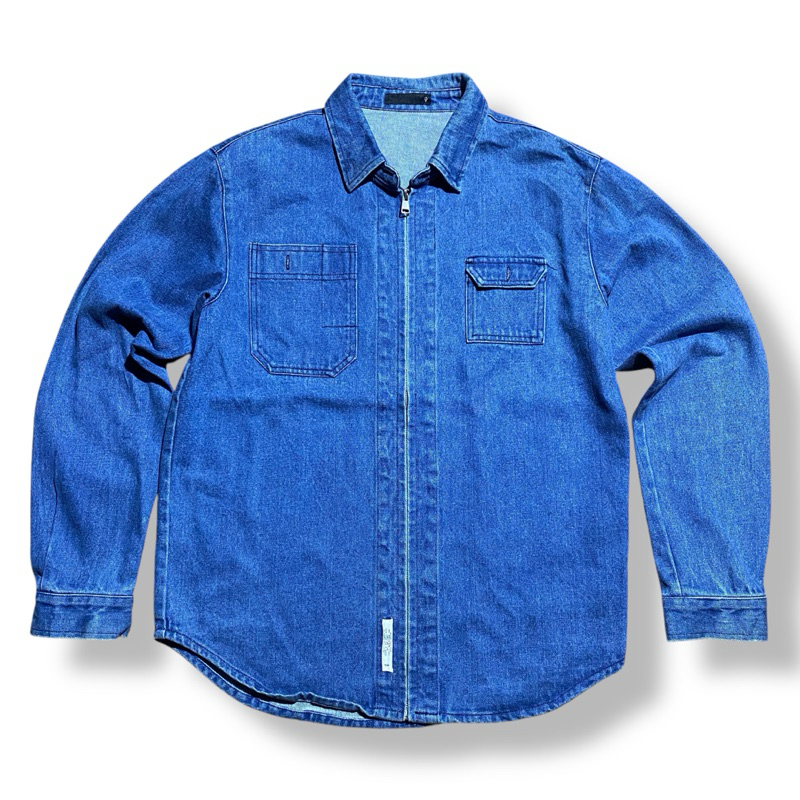 Vintage Raw Denim Zip Denim Jacket