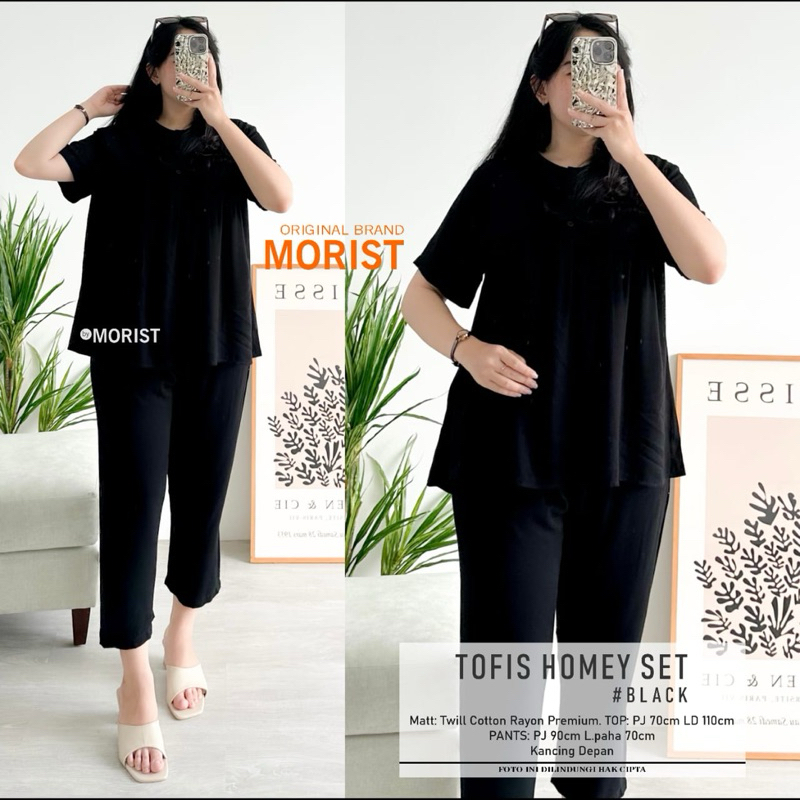 piyama lengan pendek tofis homey set by morist LD 110