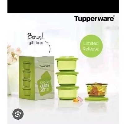 CRYSTAL CANDY SET GREEN TUPPERWARE