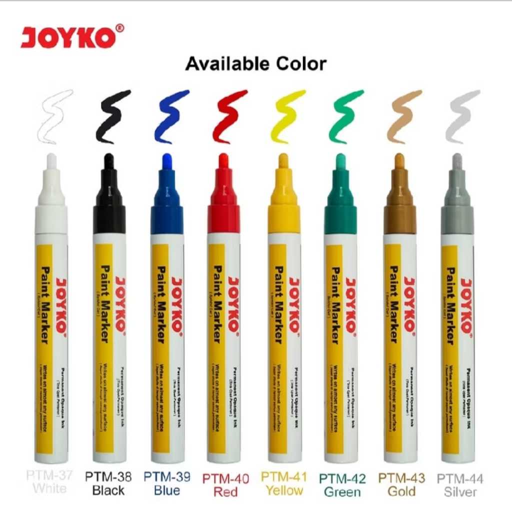 [1 Pcs] Spidol Paint Marker Joyko Color / Cat Permanent Warna Joyko Gold Silver Putih
