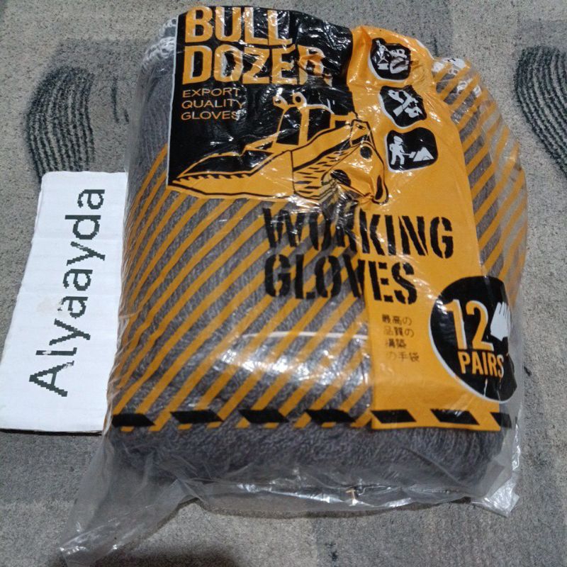 (1 LUSIN) SARUNG TANGAN KERJA MERK BULL DOZER