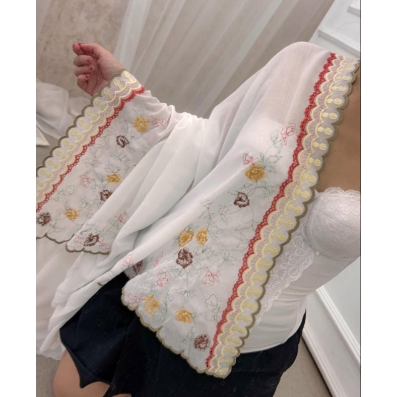 Kain kebaya katun bordir terbaru