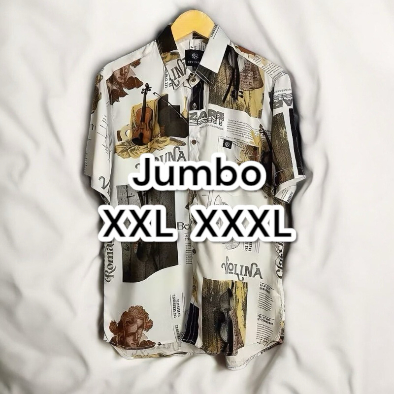 Kemeja Hawai Jumbo XXL dan XXXL | Kemeja Rayoon Pria | Kemeja Pantai - Kemeja Amarilo Pria Pendek