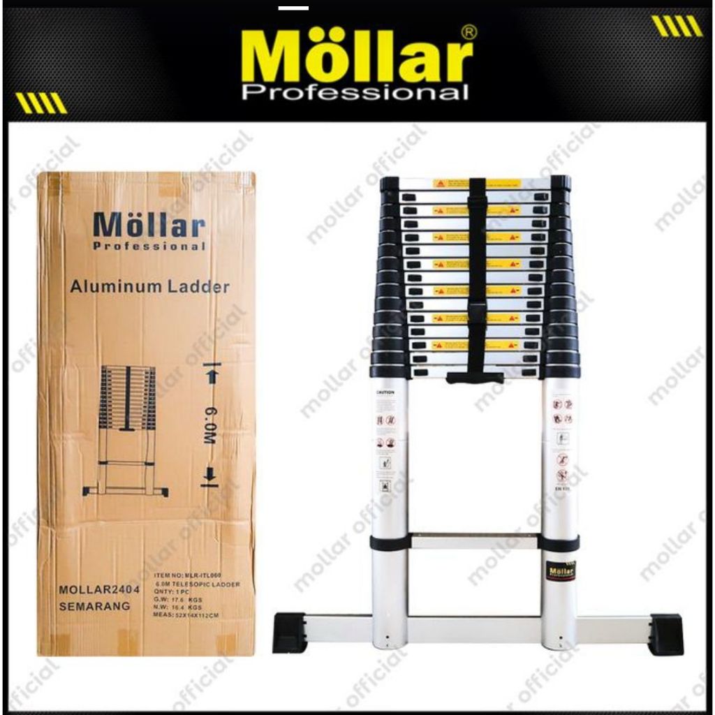 MOLLAR Tangga Lipat Teleskopik 6 Meter - Single Telescopic Ladder