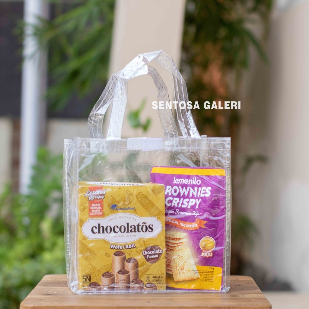 

TAS HAMPERS MIKA TRANSPARANT 20x10x20 UNTUK SOUVENIR LANGSUNG KIRIM BISA COD