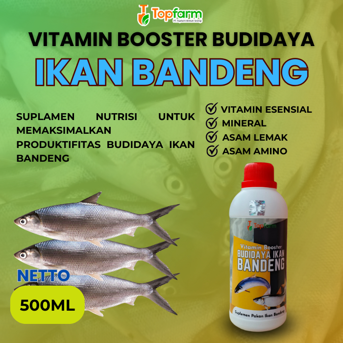 Vitamin Booster Ikan Bandeng 500ML/ Vitamin Ternak Ikan Bandeng/ Vitamin Ikan Bandeng Cepat Besar/ V
