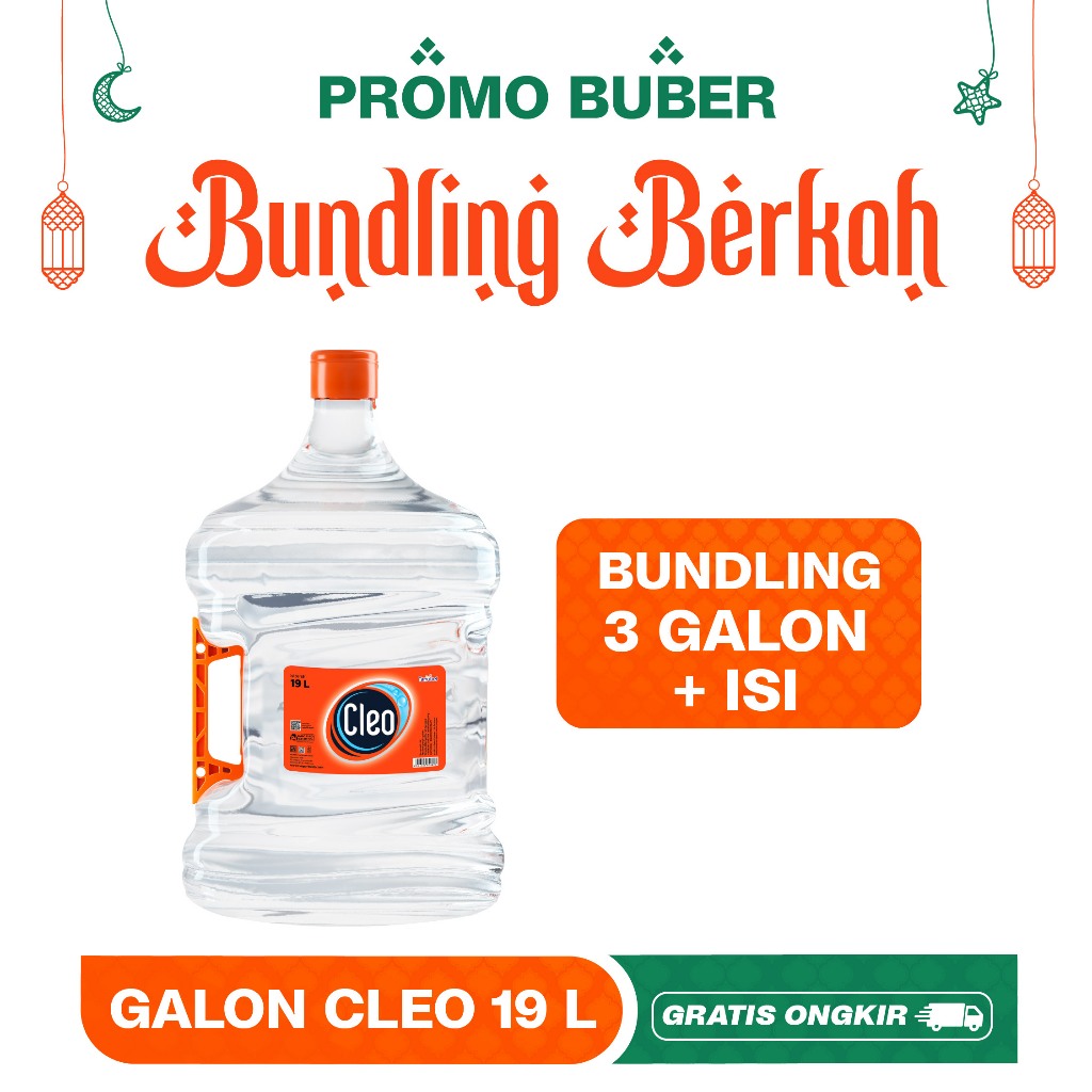 

Cleo Air Murni Galon 19 LT Handle SE - Bundling Hemat 3 Galon GRATIS ISI